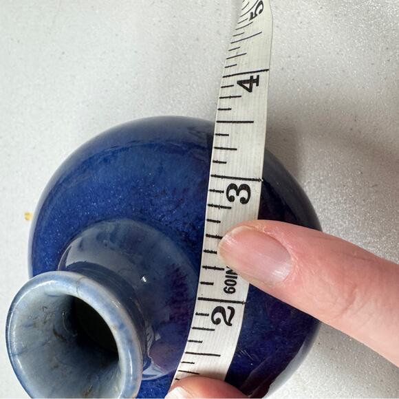 Blue Glaze Studio Pottery Bud Vase Home Decor - Picture 4 of 7